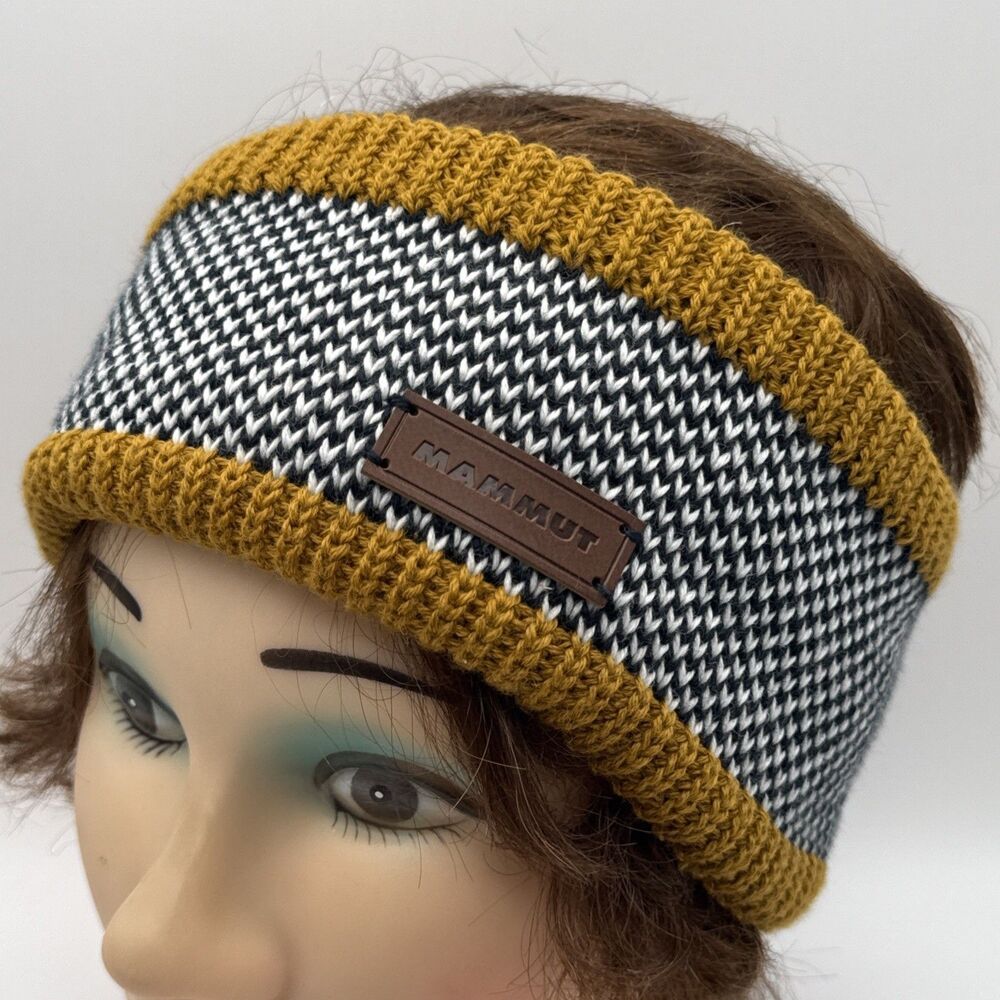 Mammut Snow Thermal Knitted Headband Fleece Lining Wool Blend Hiking Climbing